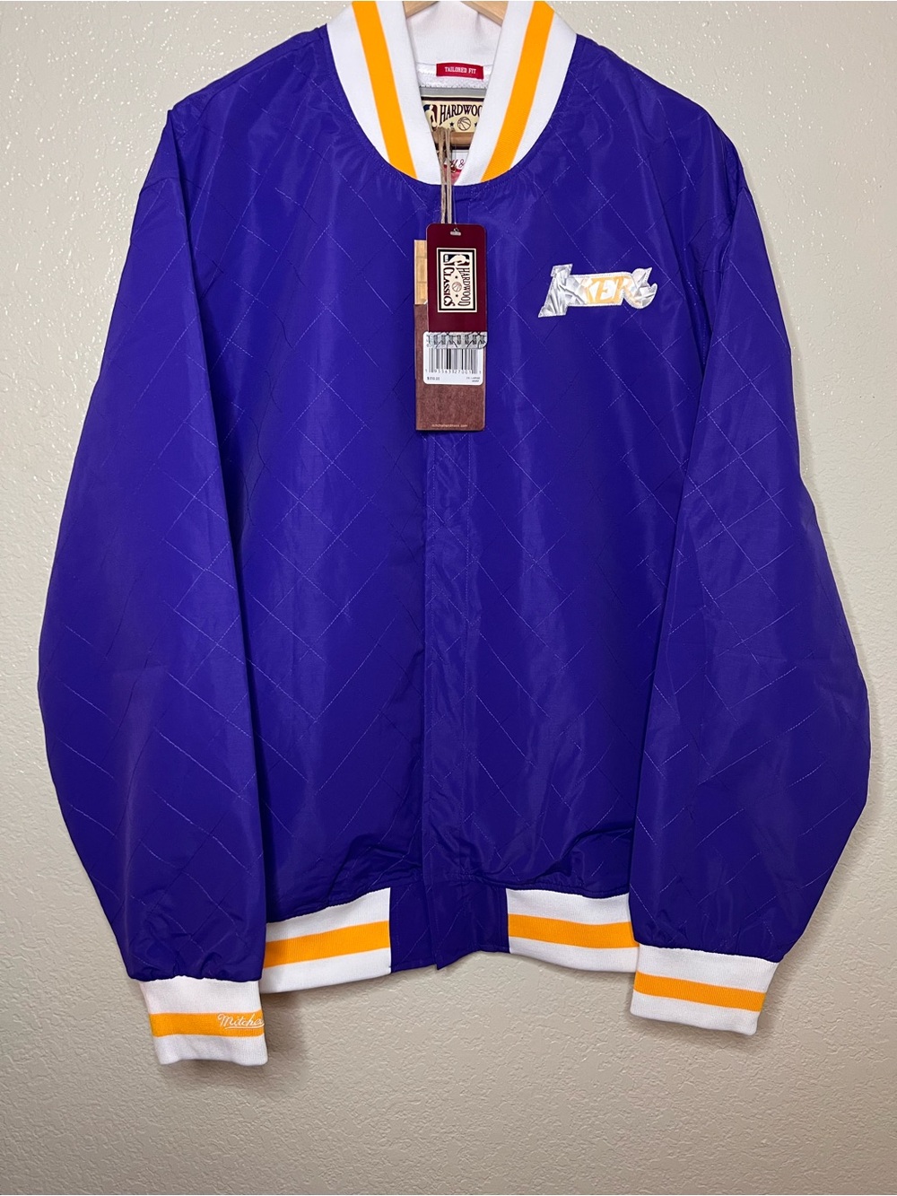 Lakers Mitchell & Ness Hardwood Classics 75th Anniversary Warmup Jacket Size XXL